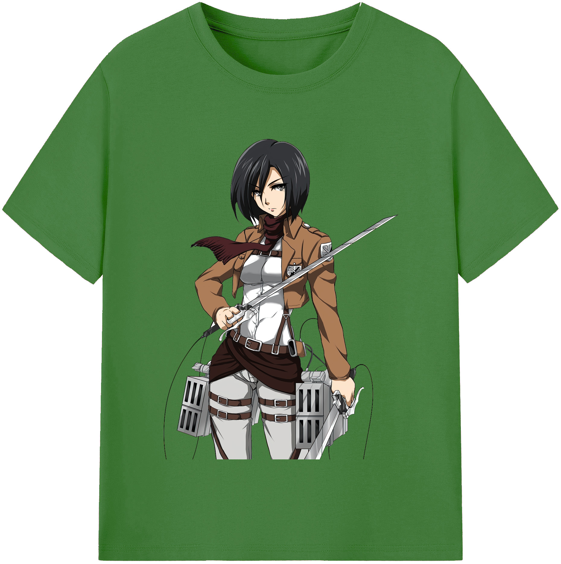 （画像用） 進撃の巨人 ミカサ·アッカーマン Attack on Titan Mikasa Ackerman レディースカジュアルプリントTシャツ（綿100％）